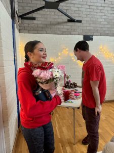 Presented with Flowers at Disability Club